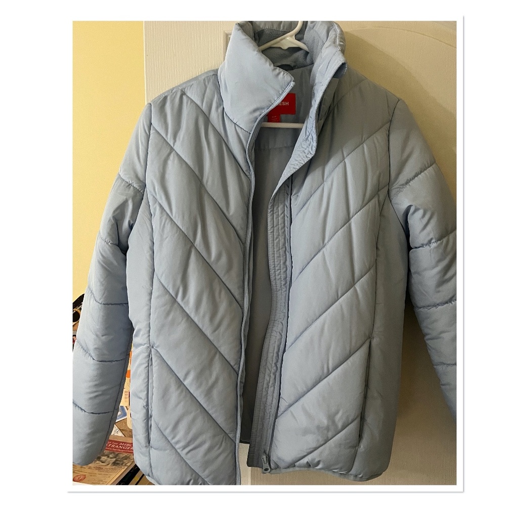 Brand New never used Joe Fresh size S baby blue puffer jacket